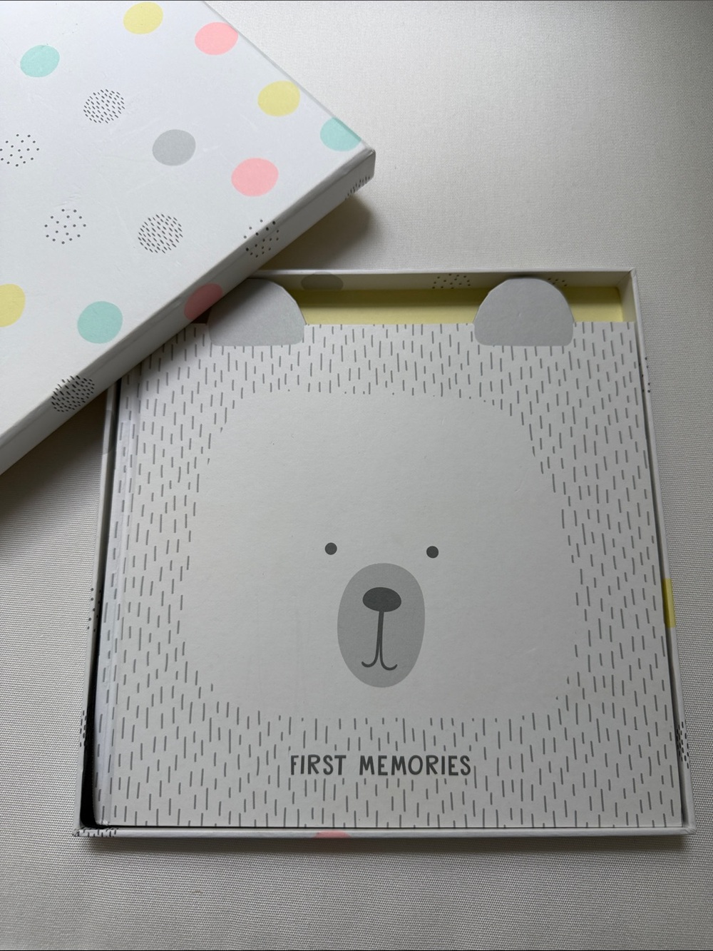 Neutral Bear "First Memories" Baby Keepsake Book by Kikki.K